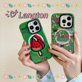 🌈Langton🌸แตงโม ไอศครีม การ์ตูน ความคิดสร้างสรรค์ iphone 11 14 pro max ขอบเต็ม ป้องกันการหล่น case for iPhone 12 13