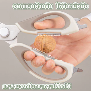 【COTTONO コットンノ】KIT02 กรรไกรสแตนเลสทำครัว สแตนเลส304 ใบมีดคม ไม่เป็นสนิม ใช้งานอเนกประสงค์ GK