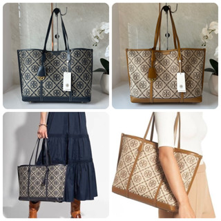 กระเป๋าสะพายใบใหญ่ TORY BURCH PERRY T MONOGRAM JACQUARD TRIPLE TOTE 005