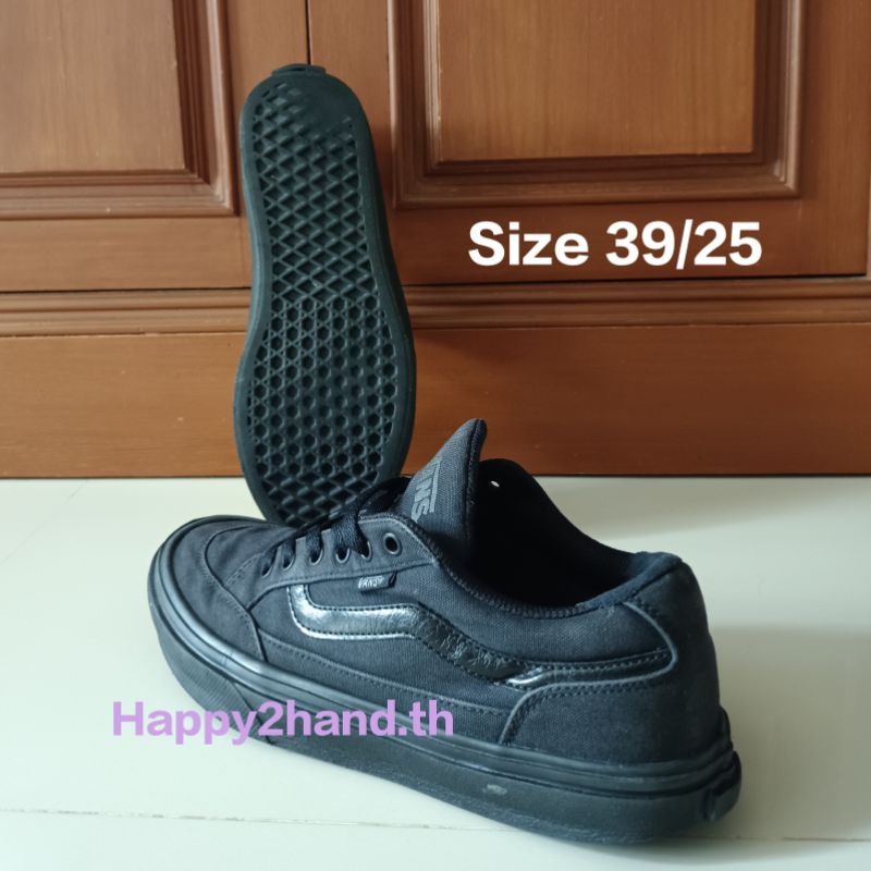 รองเท้าผ้าใบ Vans falken japan triple black รองเท้ามือสอง Size 39/25 cm. โมเดลLite พื้นโฟม เบา ใส่เรียนใส่ทำงาน