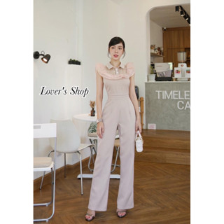 Lover’s shop จั้มสูทกางเกงขายาว ลุคสวยหรูดูผู้ดีสุดๆ ดีเทลแต่งระบายผ้าแก้ว