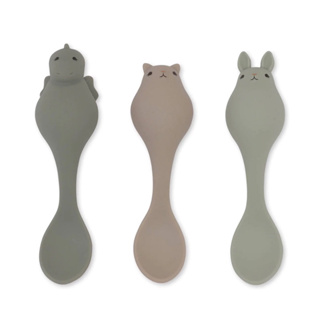 Konges Sloejd | 3 pack friends spoon silicone - onyx