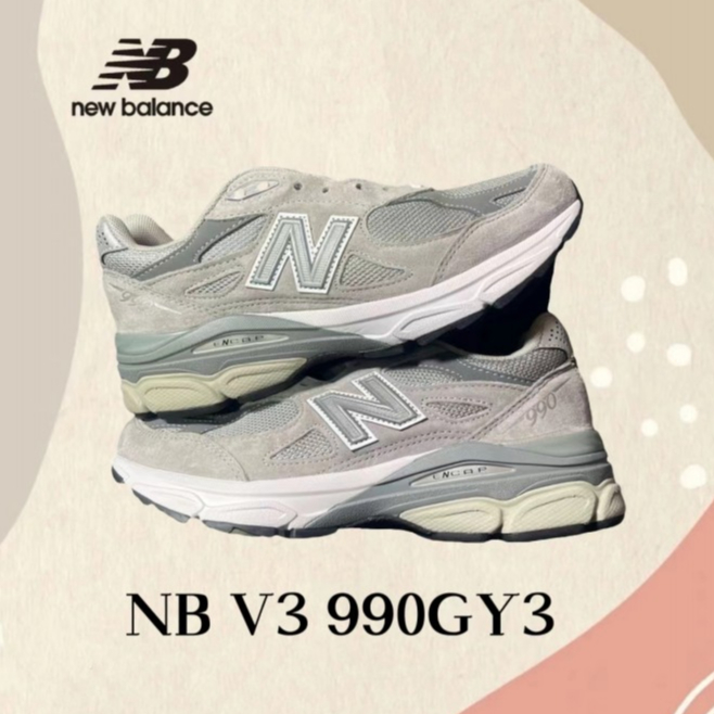New Balance 990V3 NB990V3 NB990GY3 sneakers  รองเท้าผ้าใบ ของแท้100%