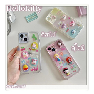 ✨ส่งของขวัญ✨เคส for iPhone 11 14 Pro Max Case for iPhone 12 13 ป้องกันการตก การป้องกัน HelloKitty ดิสนีย์ สาวน่ารักหัวใจ