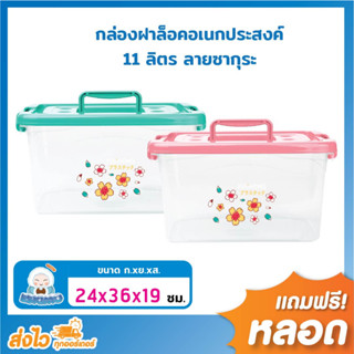 ☃️ Eskimo กล่องเก็บของอเนกประสงค์ กล่องเก็บของ 11L สำหรับใส่ของ เสื้อผ้า สิ่งของทั่วไป ขนาด 24.5 x 36 x 19.5 cm  SBOX-11