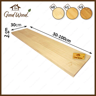 (จัดส่ง 1-2 วัน) ชั้นวางของไม้สน หนา 20mm. กว้าง 30cm. x ยาว 30-100cm. AB ต่อลายเส้นตรง งานDIY ชั้นวางหนังสือ ไม้สนนอก