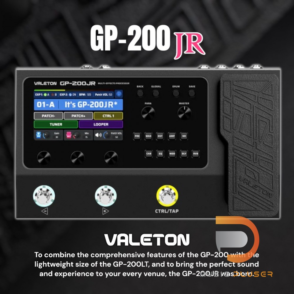 Valeton GP-200JR เอ็ฟเฟ็คกีต้าร์  24-bit 44.1kHz audio conversion  ● Over 240 high quality effects –