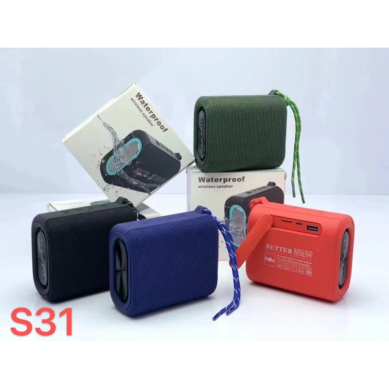 KOLEER S31 ลำโพงบลูทูธ กันน้ำ 5W FM/AUX/USB/TF เหมาะสำหรับสายเที่ยว
