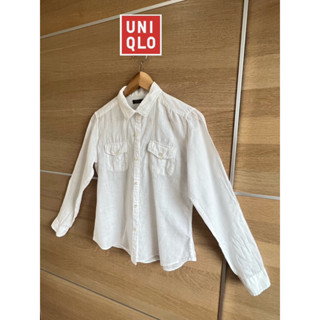 UNIQLO x Premium Linen x M ขาวสะอาดไม่ตำหนิ อก 36 ยาว 22  Code : 855(6)