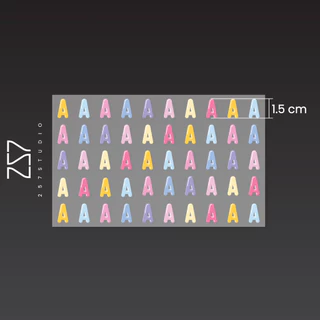 ตัวรีดติดเสื้อ ตัวอักษร A-Z อักษรภาษาอังกฤษ สีพาสเทล ขนาด 1.5cm ตัวรีดติดกระเป๋า ตัวรีดชื่อ อาร์มติดเสื้อ No.118
