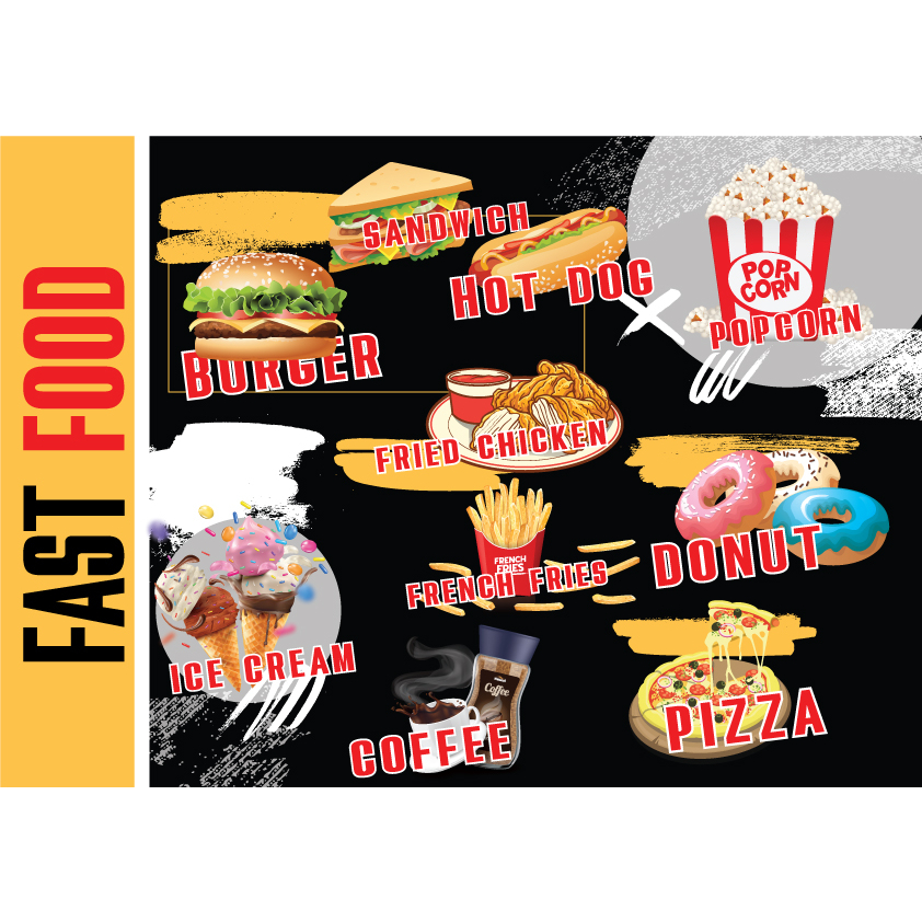 สื่อการสอนภาษาอังกฤษ Fast food ขนาด A5