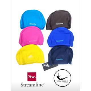 หมวกว่ายน้ำเด็ก freesize Streamline by Bsc และ Swim World by bscคละยี่ห้อคละโลโก้