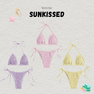 Sunkissed Bikini พร้อมส่ง ชุดว่ายน้ำบิกินี่สายฝอ บิกินี่ผ้าย่นสม็อค แบบผูก บิกินี่ลายตาราง บิกินี่แซ่บๆ