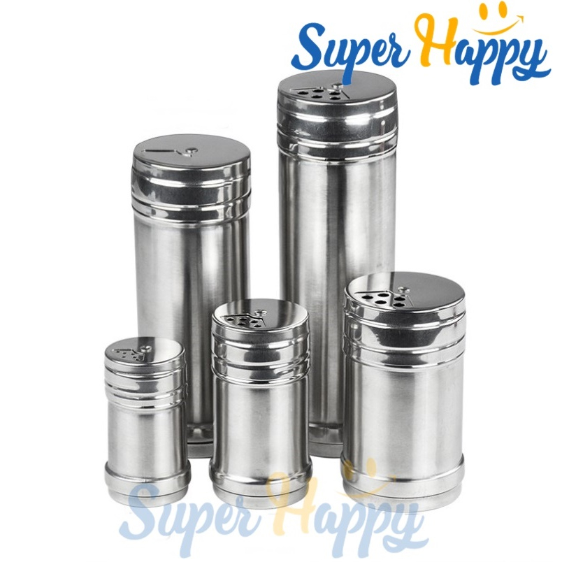 ขวดพริกไทยสแตนเลสใส่เครื่องปรุงอาหาร กระปุกเครื่องปรุงพริกป่น