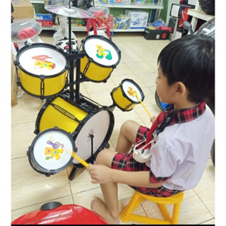 Bear​ drum set กลองชุดพี่หมี ของเล่นเด็ก ของเล่นเสริมสร้างพัฒนาการ 1เซ็ตมี กลองชุด เก้าอี้ ไม้กลอง สินค้าพร้อมส่ง  วัสดุ