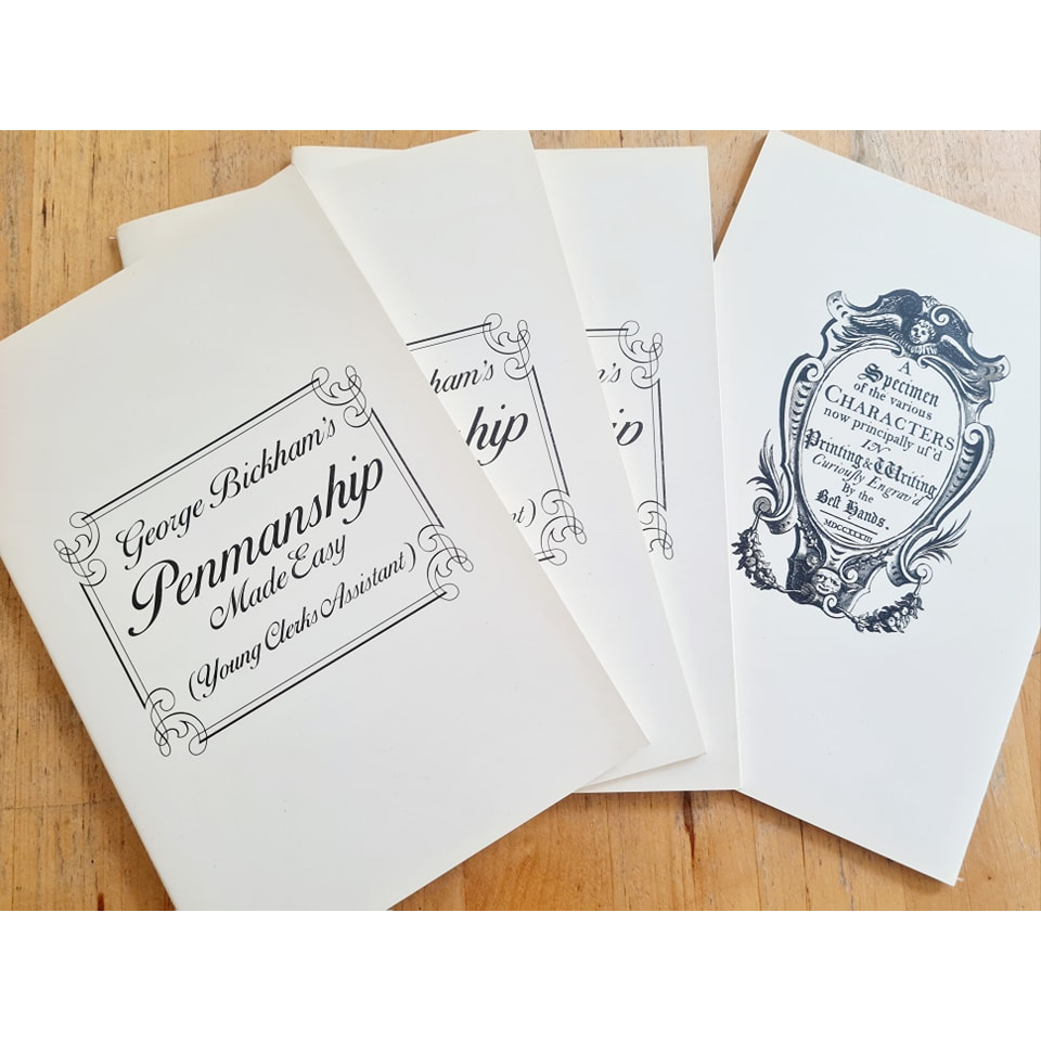 หนังสือแบบอักษร Calligraphy - George Bickham's Penmanship Made Easy หนังสือโบราณ