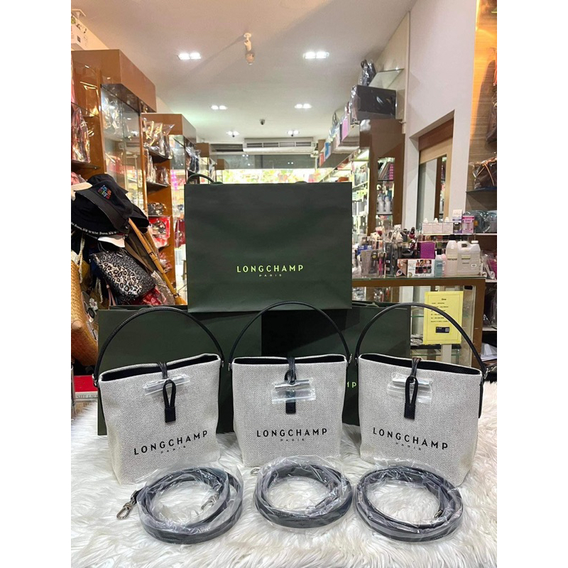 New Longchamp ROSEAU Bucket bag S - Beige  สาย การ์ด ถุงกระดาษ  Size 17 cm (L) x 19 cm (H) x 12 cm (