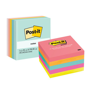 Post-it โพสอิท กระดาษโน๊ตกาวในตัว 3 x 3 นิ้ว ก้อนละ 500 แผ่น โพสอิท 3M Post it  [S24]