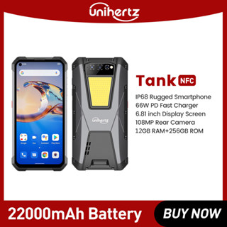 Unihertz TANK Rugged Smartphone 22000mAh 6.81&amp;quot; FHD Night Vision 108MP G99 12GB 256GB Android 12 NFC Unlocked Mobile Phone