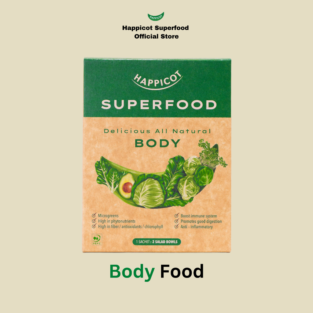 Happicot Superfood BODY สลัดผักและผลไม้พกพา ผักผงดูแลสุขภาพร่างกาย