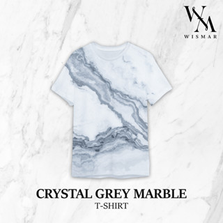 เสื้อยืดลายหินอ่อน(สีคริสตัลเกรย์): Crystal Grey Marble T-shirt (Short-Sleeve)