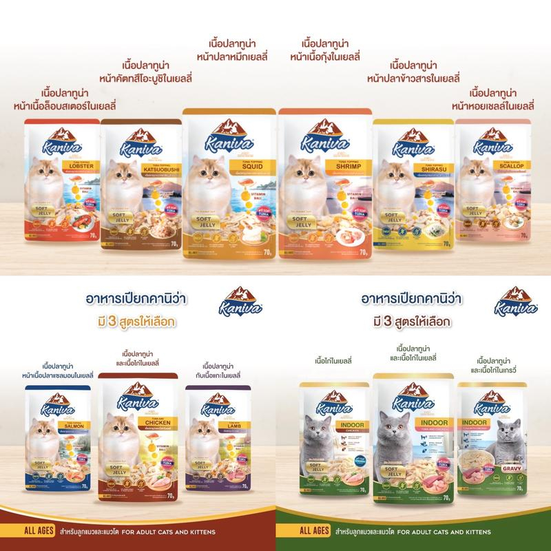 Kaniva อาหารเปียกแมว[โหล 12 ซอง] คานิว่า เพาช์ สูตรผสมวิตามินบอล ปราศจากกลูเตน - รูปที่ 6