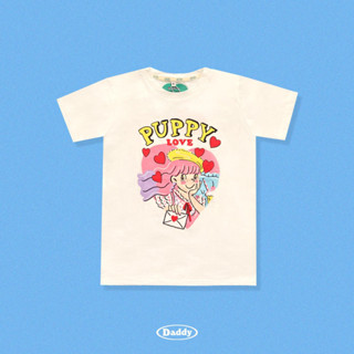 DADDY | Puppy Love T-Shirt  เสื้อยืด สกรีนลาย สาวน้อย Wendy สุดน่ารัก สีขาว