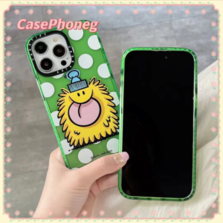 🍑CasePhoneg🍑การ์ตูน ตลก สีเขียว โปร่งแสง 11 14 pro max ป้องกันการหล่น ขอบเต็ม เรียบง่าย case for iPhone 12 13