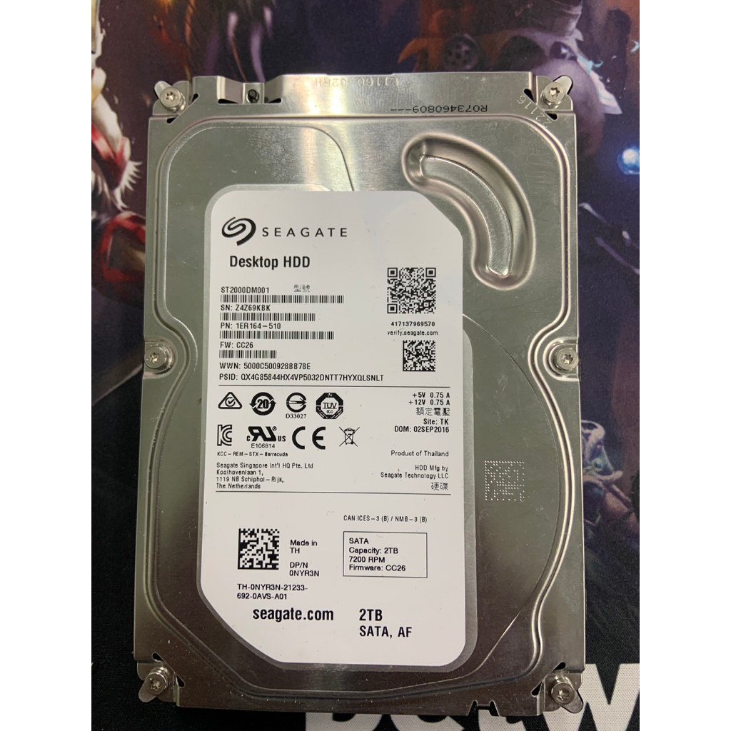 HDD ฮาร์ดดิส มือสอง สำหรับ PC คอมตั้งโต๊ะราคาถูก 2TB