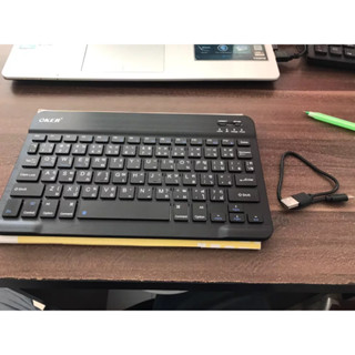 ส่งจากไทย OKER UK-45 BLUETOOTH KEYBOARD คีย์บอร์ดไร้สายบลูทูธ แบบ Slim UK45