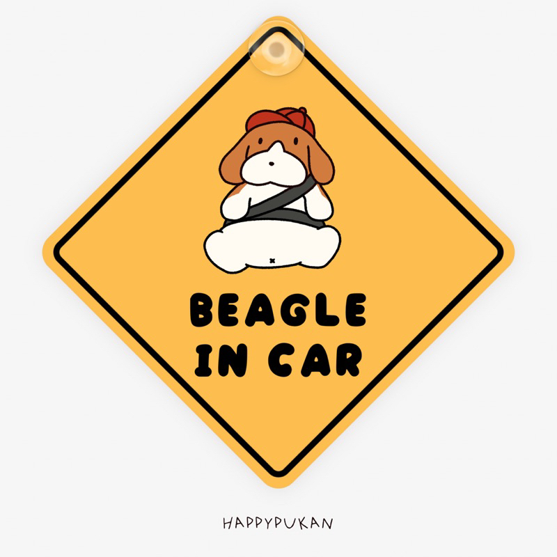 จุ๊บติดกระจกรถ / Beagle In Car