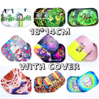 (พร้อมส่ง) ถาด ถาดเหล็กวิลาด Rolling tray with cover 180*140 มม. ถาดยำสมุนไพร ถาดโรลสมุนไพร