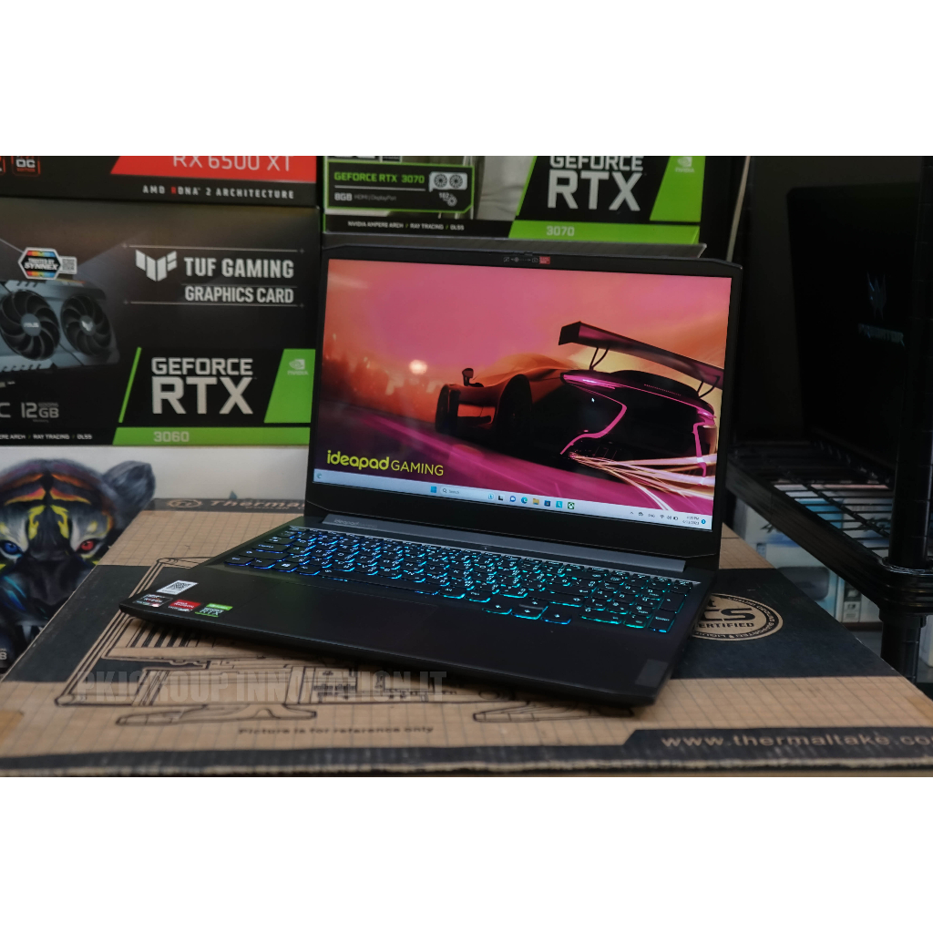 โน๊ตบุ๊ตเล่นเกมมือสอง Lenovo ideapad gaming 3 15ACH6 Type 82K2 R5 5600H RAM 16 GB M.2 512GB 3050Ti