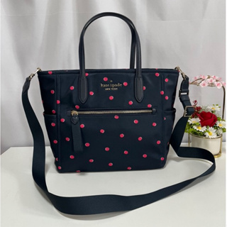 พร้อมส่ง แท้จากUSA KATE SPADE NEW YORK CHELSEA THE LITTLE BETTER BELT BLUE MULTI MEDIUM NYLON SATCHEL BAG KA497