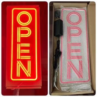 ป้ายไฟ ป้ายไฟตัวอักษร ป้ายไฟร้าน ป้ายไฟOPEN ป้ายไฟนีออน ป้ายไฟ ป้ายไฟLED-OPEN ทรงตั้ง ขนาด55x20