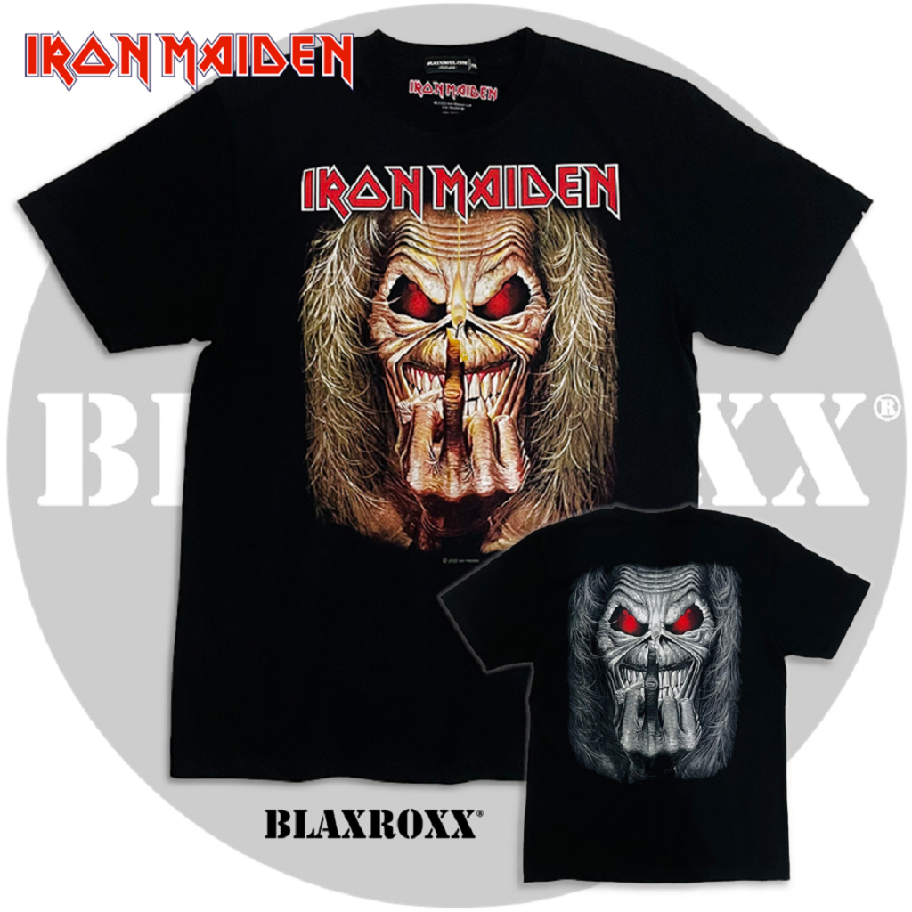 BLAXROXX® | ลิขสิทธิ์แท้ Iron Maiden® | IRM004 | เสื้อยืดคอกลม แขนสั้น | สกรีนลายคมชัด | Cotton100%
