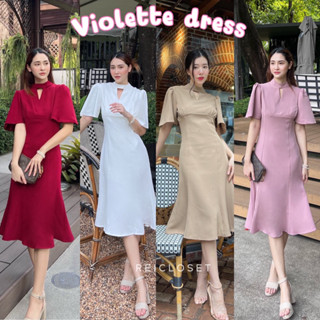 ชุดเดรส Violette dress ลุคคุณหนู เรียบหรู ชุดออกงาน ชุดทำงาน เพื่อนเจ้าสาว