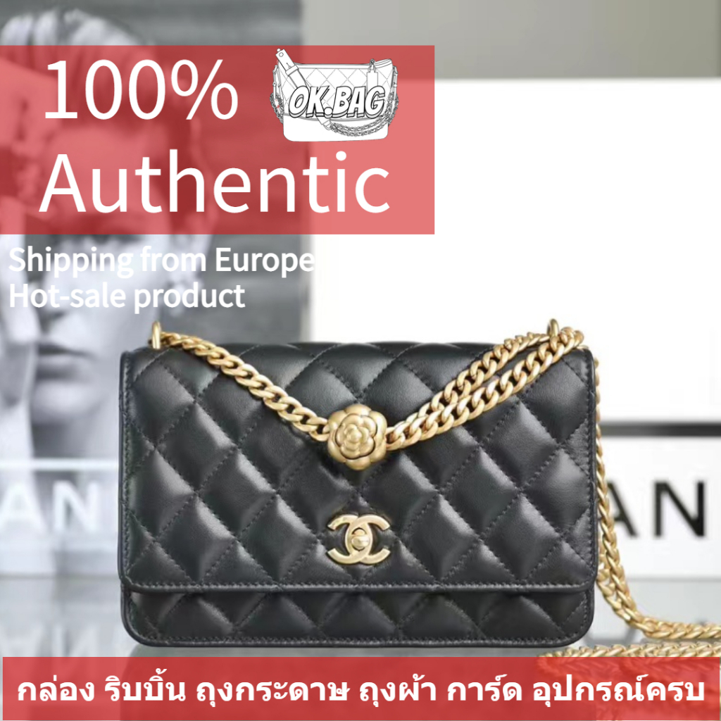 👜ชาแนล CHANEL 23S Lambskin Mini WOC Chain Bag สุภาพสตรี กระเป๋าสะพายไหล่