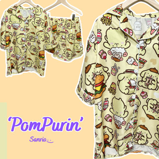 [มีโค้ดลด] Naptime ชุดนอนน่ารักลายน้องหมี  เสื้อ+กางเกง รุ่น "PomPurin" ผ้าไหมอิตาลีนุ่มใส่สบาย