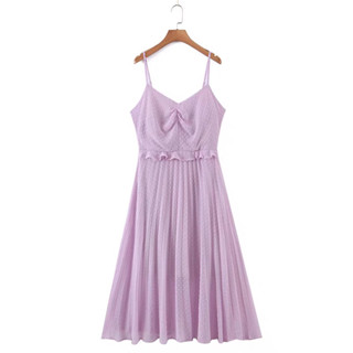 [𝗣𝗥𝗘-𝗢𝗥𝗗𝗘𝗥] (มี 2 สี) 💜Mulberry dress เดรสสายเดี่ยวกระโปรงยาวมีซับใน