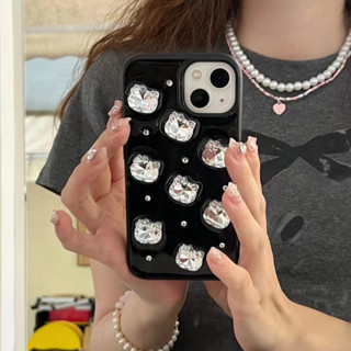 ✨สไตล์ใหม่✨เคสไอโฟน 14 Pro Max  เคส for 11 12 13 Pro Max เคสพกพาสะดวก iPhone 13 Kitty คริสตัล Case เคสกันกระแทก