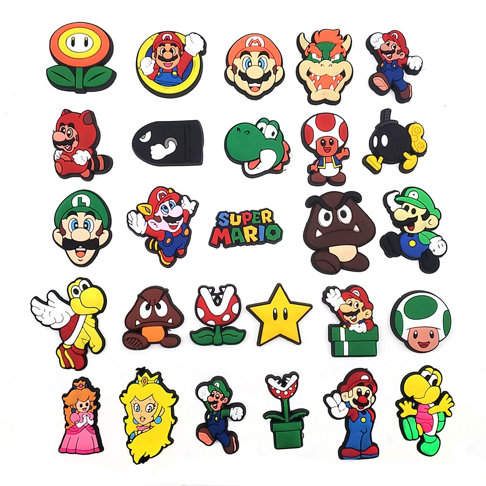 ตัวติดรองเท้า Pvc ตัวการ์ตูน มาริโอ้ Mario สำหรับตกแต่ง Diy รองเท้าหัวโต CROCS JIBBITZ ติดง่ายน่ารัก