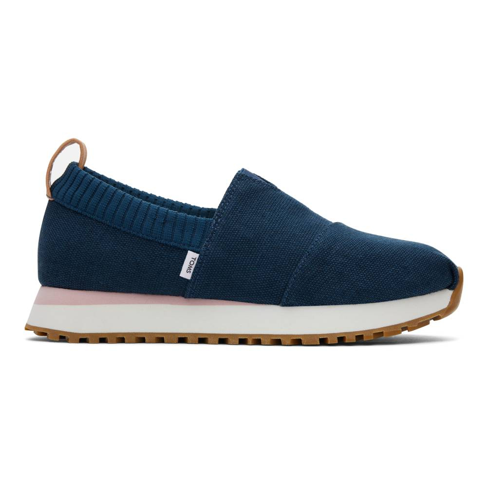 TOMS รองเท้าลำลองผู้หญิง สลิปออน รุ่น Resident 2.0 Majolica Blue Heritage Canvas (CD) รองเท้าลิขสิทธิ์แท้