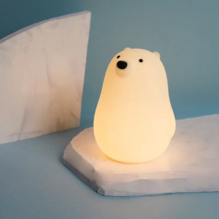 MUID BEAR NIGHT LAMP เจ้าหมีขาว โคมไฟไร้สาย ตั้งเวลาได้ เปิด ปิด ระบบสัมผัส silicone พรีเมี่ยม