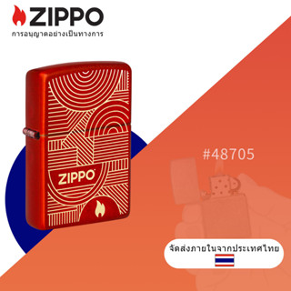 Zippo Abstract Line Design Red Windproof Pocket Lighter , 2023 Founders Day Collection Zippo 48705