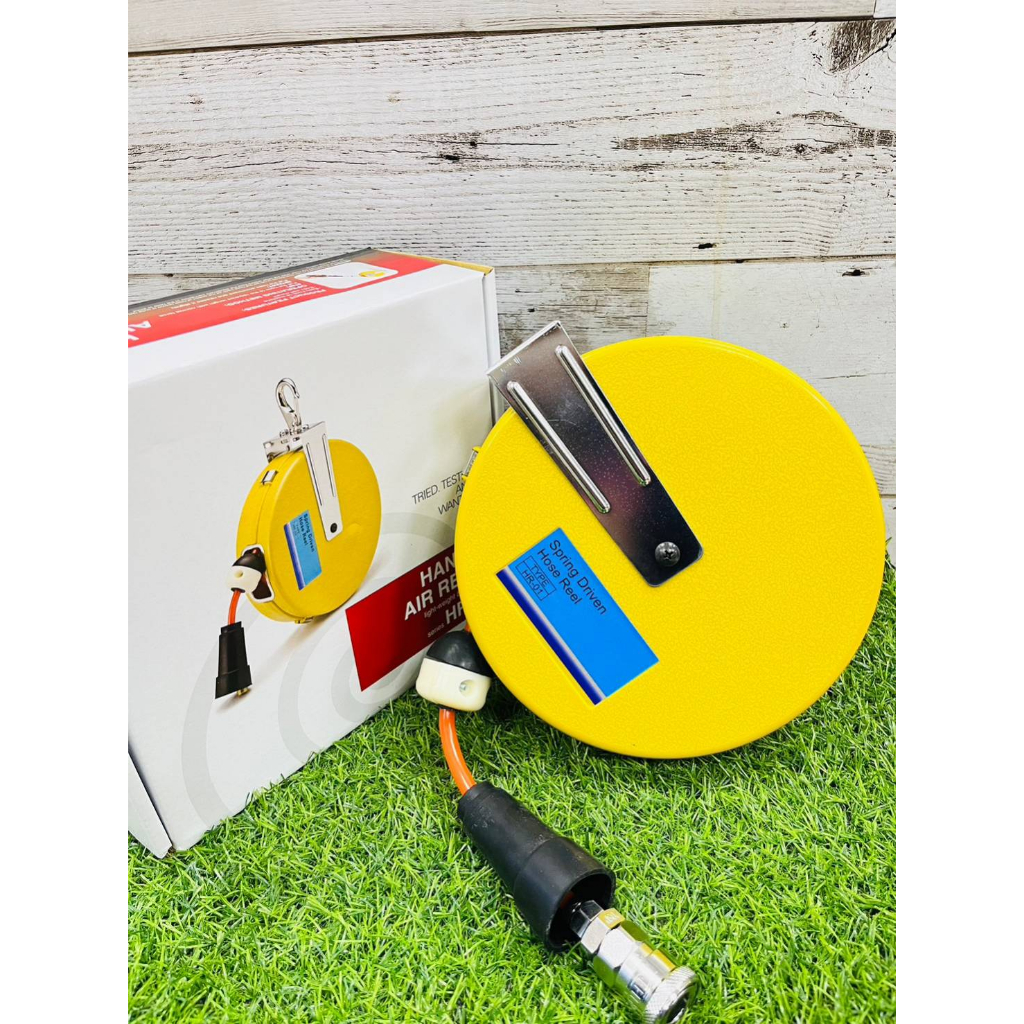 THB  สายลมPUพร้อมตลับ ขนาดสาย5x8 ความยาว 7.5M THB รุ่น HR01-US075 โรลสีเหลือง