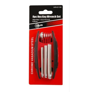 CONSO WRHD1108 ประแจหกเหลี่ยม สีขาว แบบตลับ ชุด8ตัว 1.5-8 mm CN-2205008