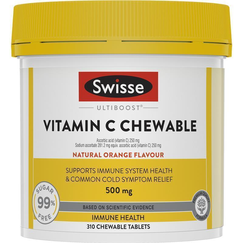 Swisse Vitamin C 500mg 310 Chewable Tablets วิตามินซี 500mg 310 เม็ดเคี้ยว