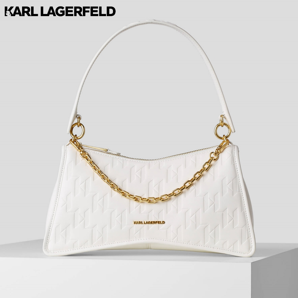 KARL LAGERFELD - K/SEVEN ELEMENT KL MONOGRAM SHOULDER BAG OFF WHITE 231W3020 กระเป๋าสะพายไหล่