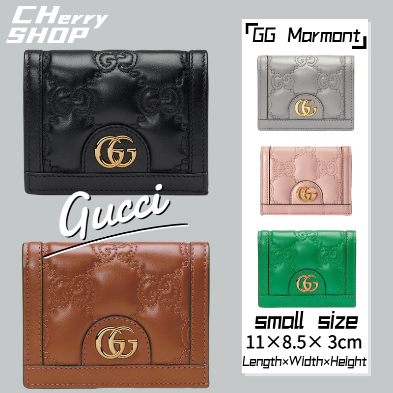 🍒กุชชี่ Gucci GG Matelasse Card Holder🍒 กระเป๋าสตางค์/กระเป๋าสตางค์ผู้หญิง